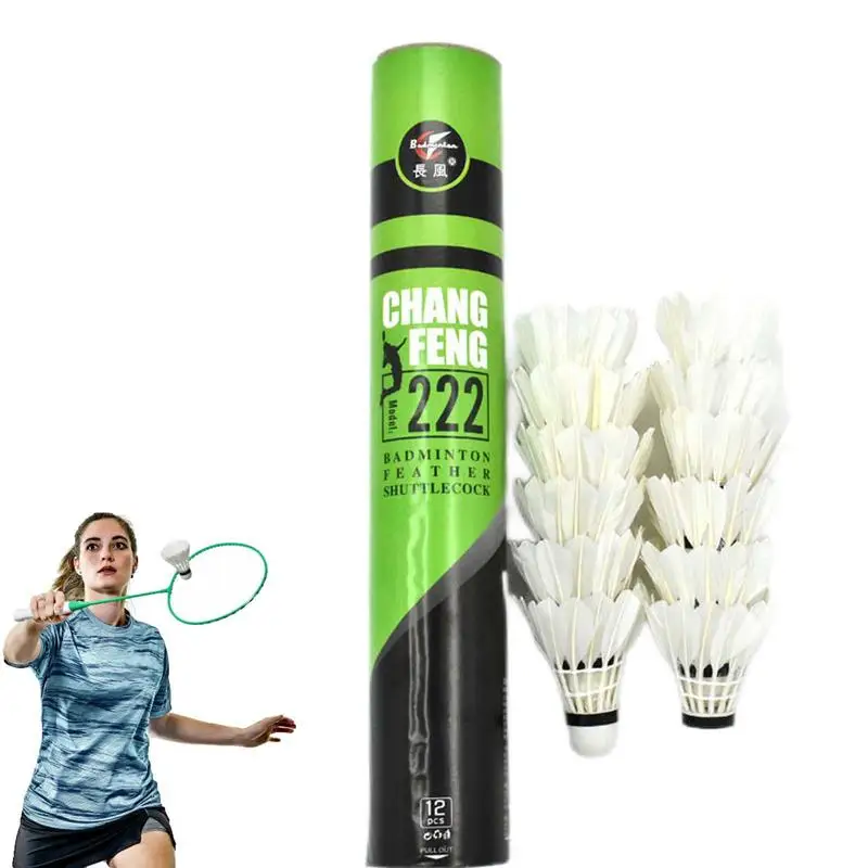 

12Pcs Badminton Shuttlecock White Duck Feather Flying Stability Durable Shuttlecock Ball Feather Shuttlecock Indoor Outdoor Game