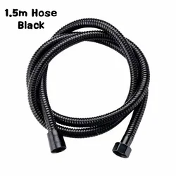 High-Pressure Adjustable Shower Head with Water-Saving Rainfall Feature (Black 1.5 Hose)
