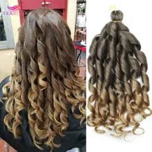 

Synthetic 15 Inches Spiral Curl Braid Hair Ombre Pre Stretched Crochet Braiding Hair For Women French Curls Hair Extensions