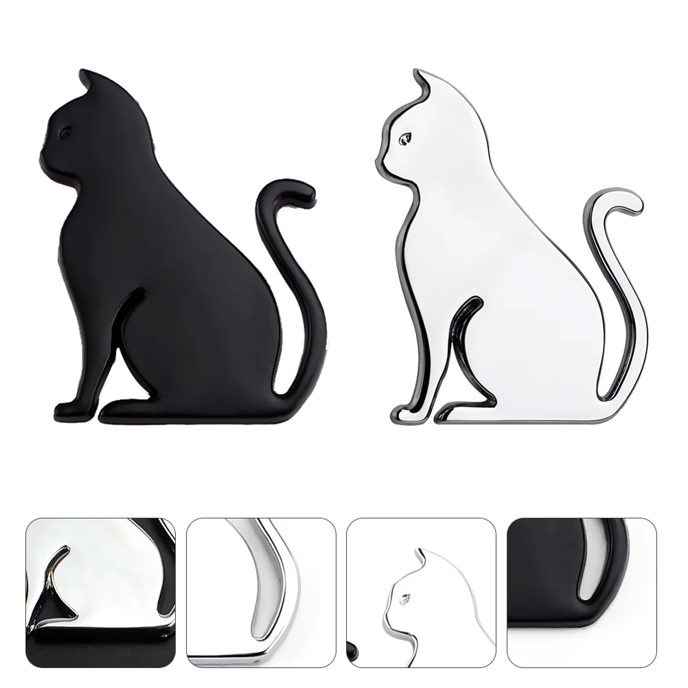 

2pcs Zinc Alloy Cat Pattern Automobile Sticker Car Decal Decorative Car Sticker