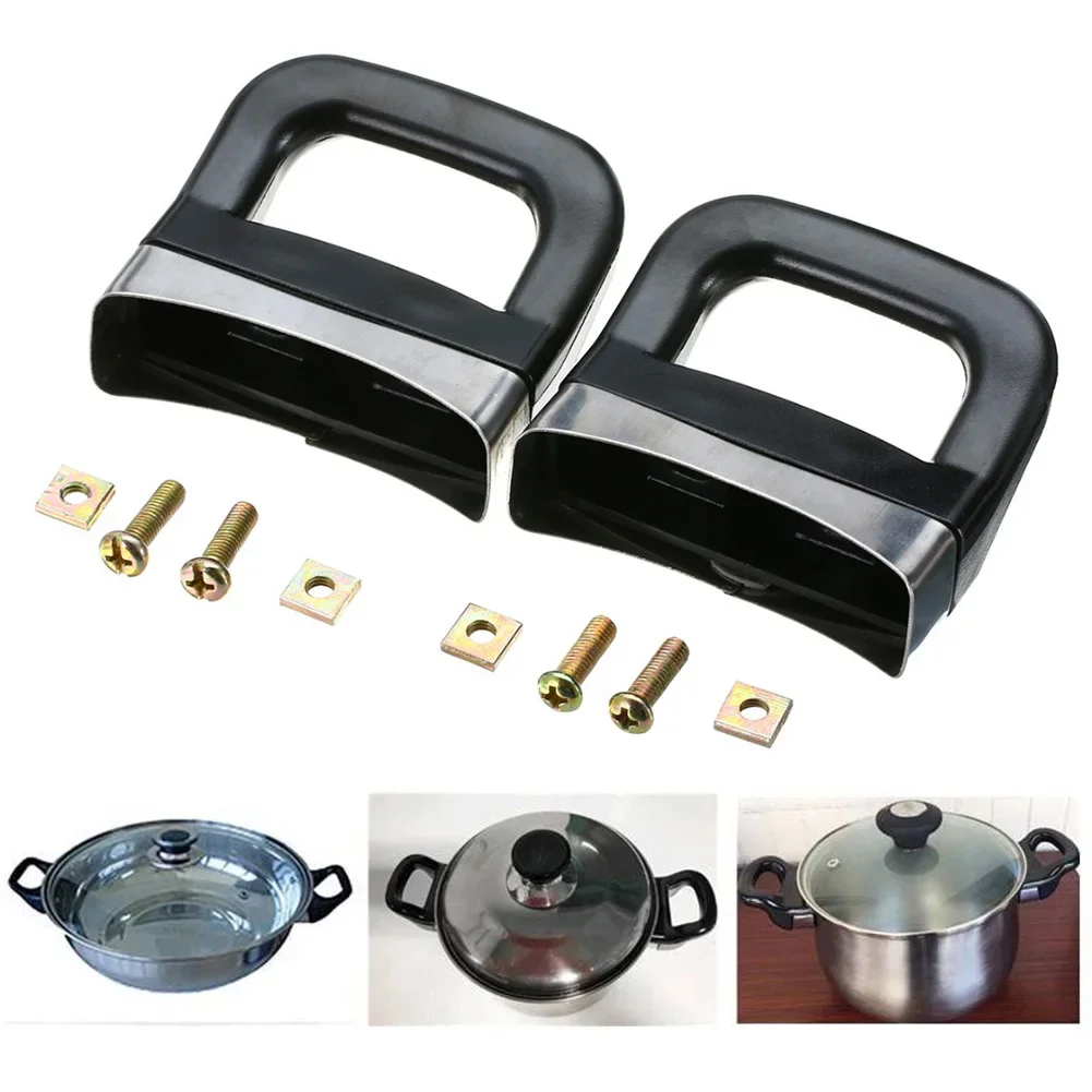 2PCS Side Handle Grip Replacement Pot Handles Screw Universal Pressure Pan Cooker Ear Kitchen Cooker Steamer Sauce Pot detachable pot handle pressure cooker parts