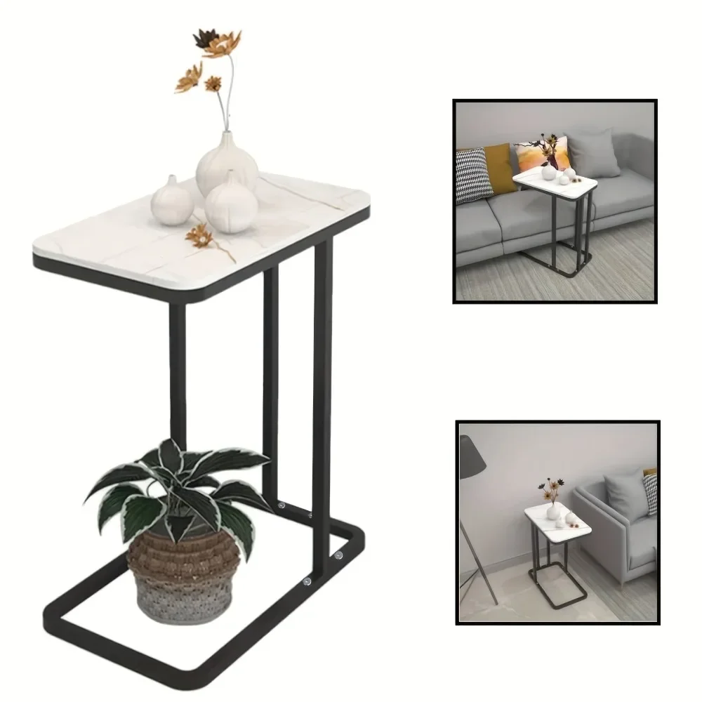 

1 шт. столешница с мраморным узором, боковой столик C-образной формы для дивана, дивана и кровати