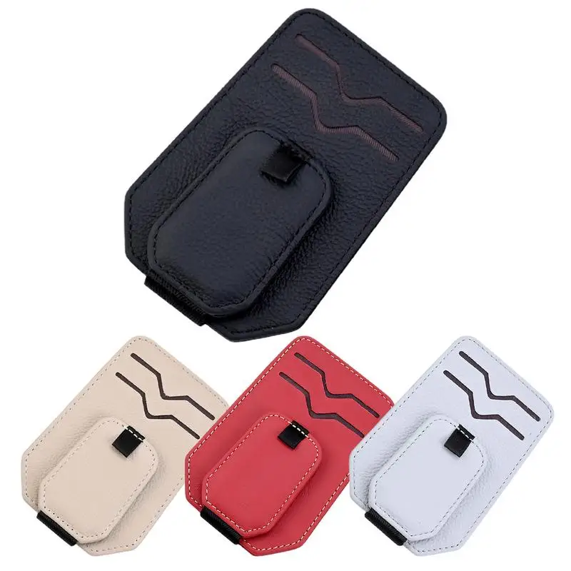 

Car Sun Visor Sunglasses Holder Universal Glasses Bills Wallet Storage Organizer Sun Visor Holder Stand Car Interior Accessories