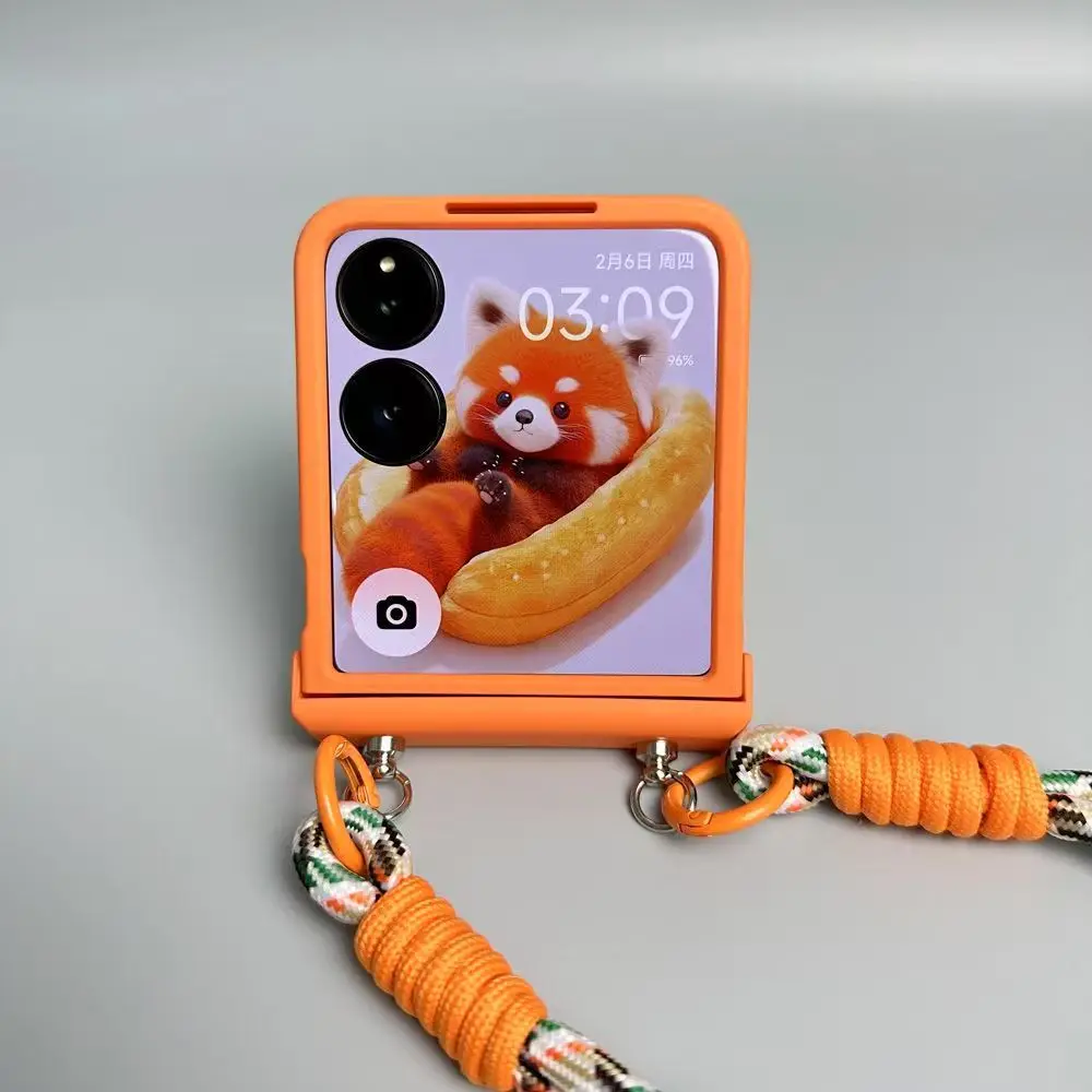 Luxury Orange-Green Lines Portable Rope Bracelet Phone Case Cover