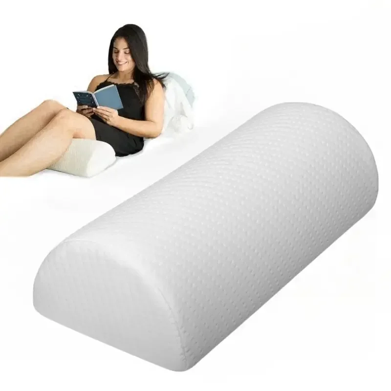 

Comfort Bolster Pillow for Legs Back and Head Memory Foam Cotton Cover Lumbar Support Pillow for Semi Roll Pillow