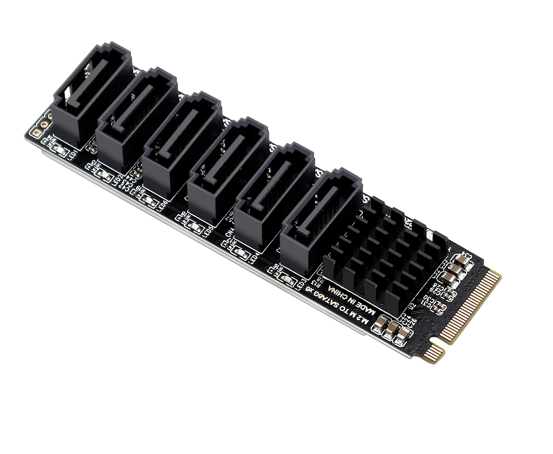 Cartão Adaptador Sata para pc Expansão Computador Riser Iii Asm1166 M.2 Nvme Pci-e x4 x8 X16 a Port 3.0 Gbs s Chassis Servidor Expansão