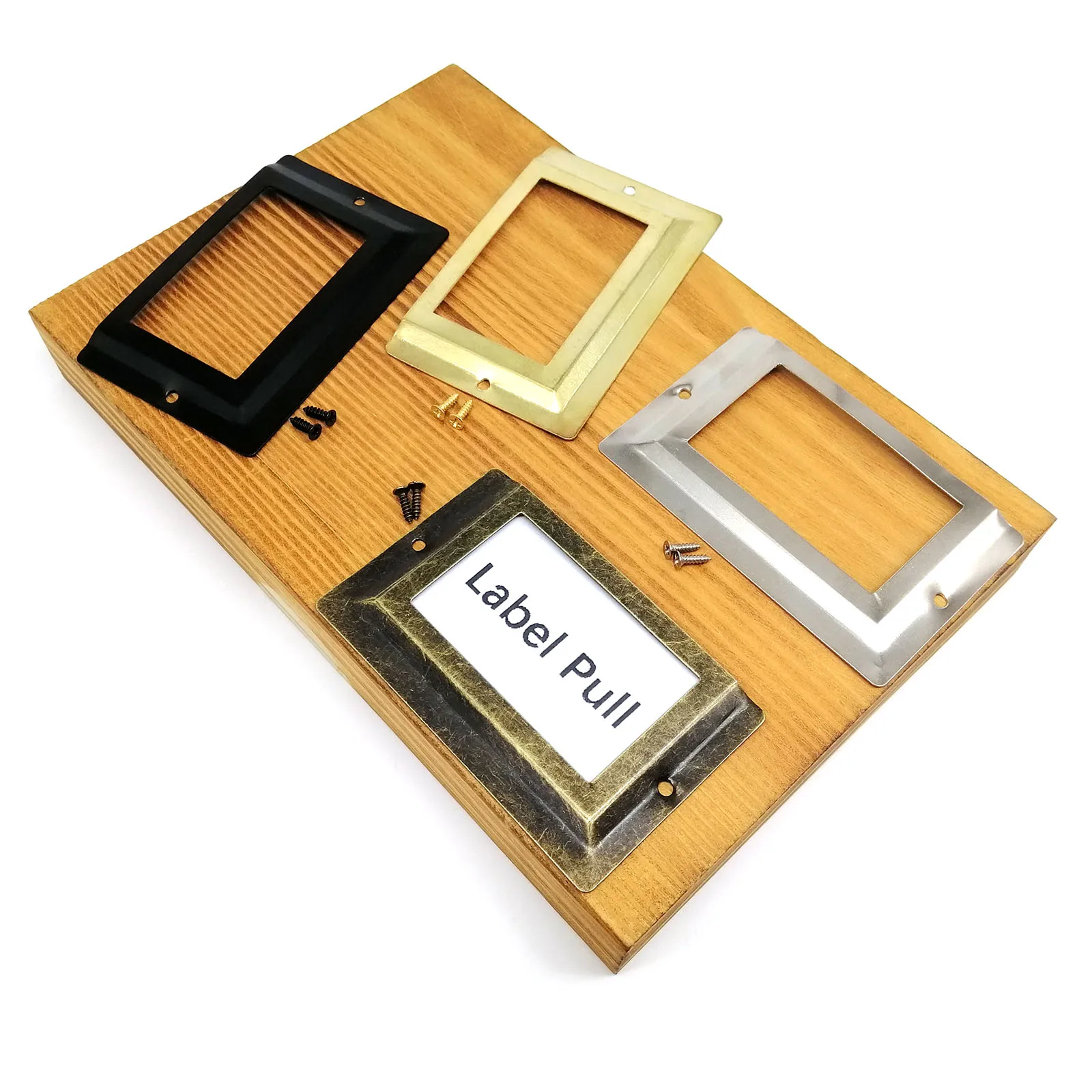 6pcs 52x80mm 대형 철 레이블 당겨 프레임 핸들 파일 이름 카드 홀더 보석 가슴 가구 캐비닛 서랍 나무 상자 케이스