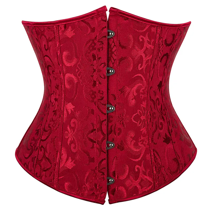 Underbust Corset Plus Size Gothic Corset Cincher Medieval Corsets for Women Jacquard Vintage Waist Corset Top Black White Purple - Image 21