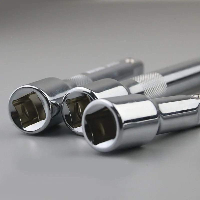 1/4 3/8 1/2 Socket Ratchet Wrench Extension Bar 50/75/100/125/150/250mm Long Bar Steering Sleeve Connecting Rod Accessories 3