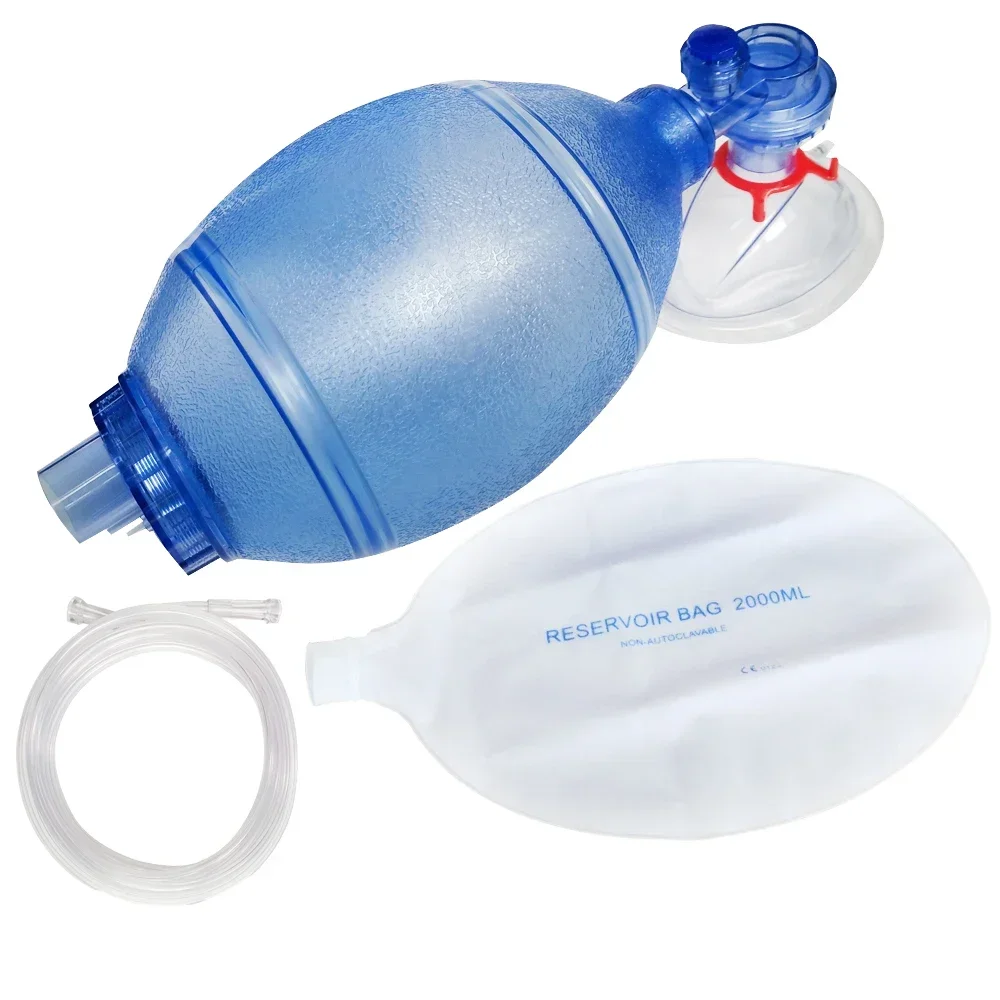 PVC Adult/Child/Infant Self-help Respirator Training Bag Valve Mask in Plastic Carry AED Training Tool 3
