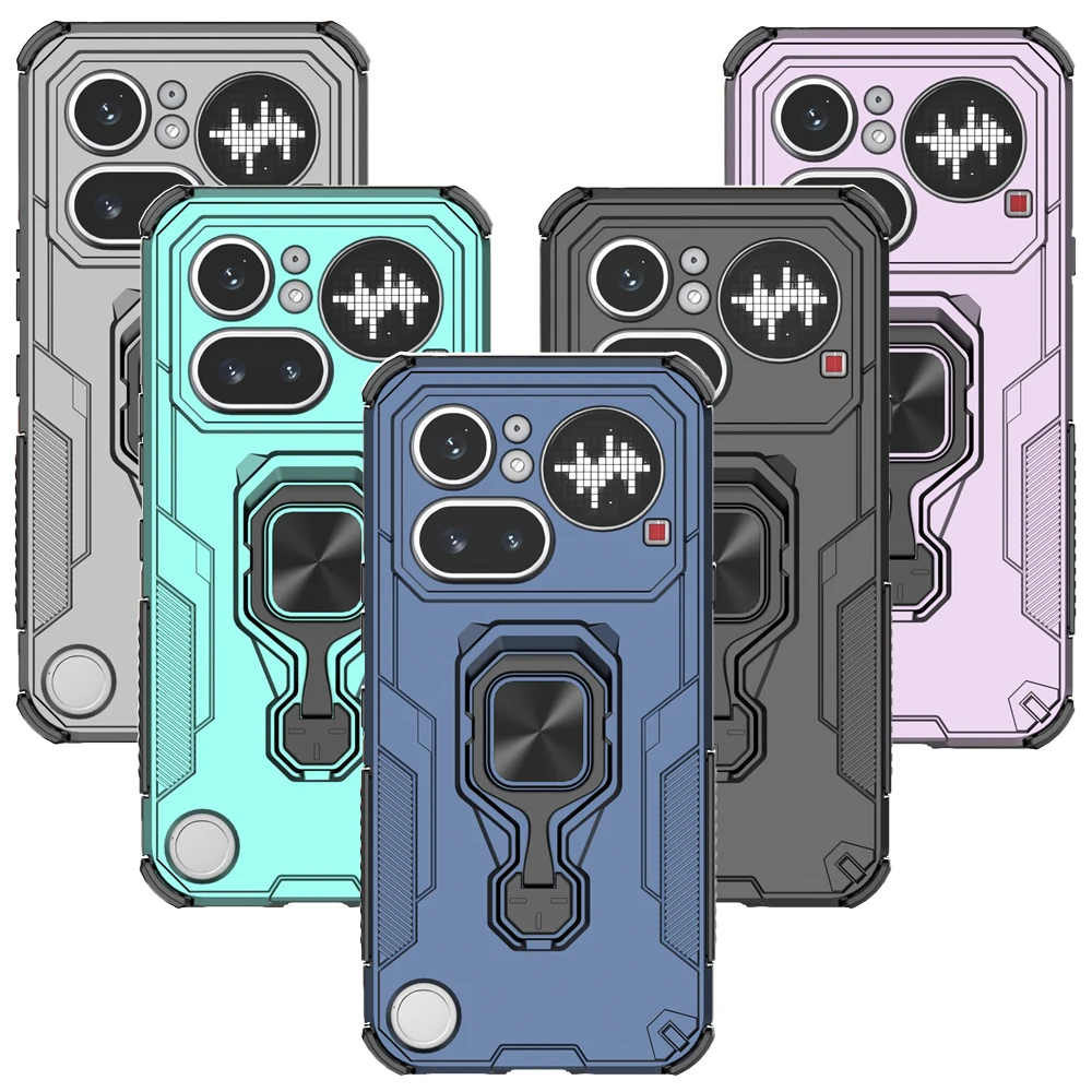 Rugged Armor Hard Plastic Phone Case with Kickstand - Heavy Duty Protection