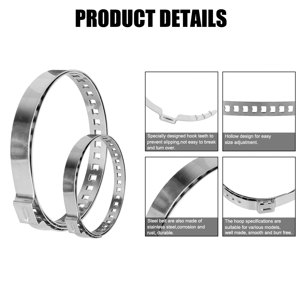 CV Boot Clamp Stainless Steel Clamp Clips 5Pcs 20-50mm 50-120mm Axle CV Joint Boot Crimp