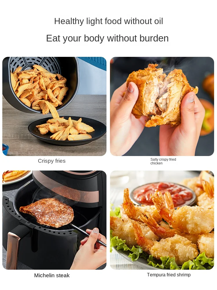 Deerma Oil-free air fryer Household appliances Intelligent large capacity automatic multi-function chip machine Touch screen 2