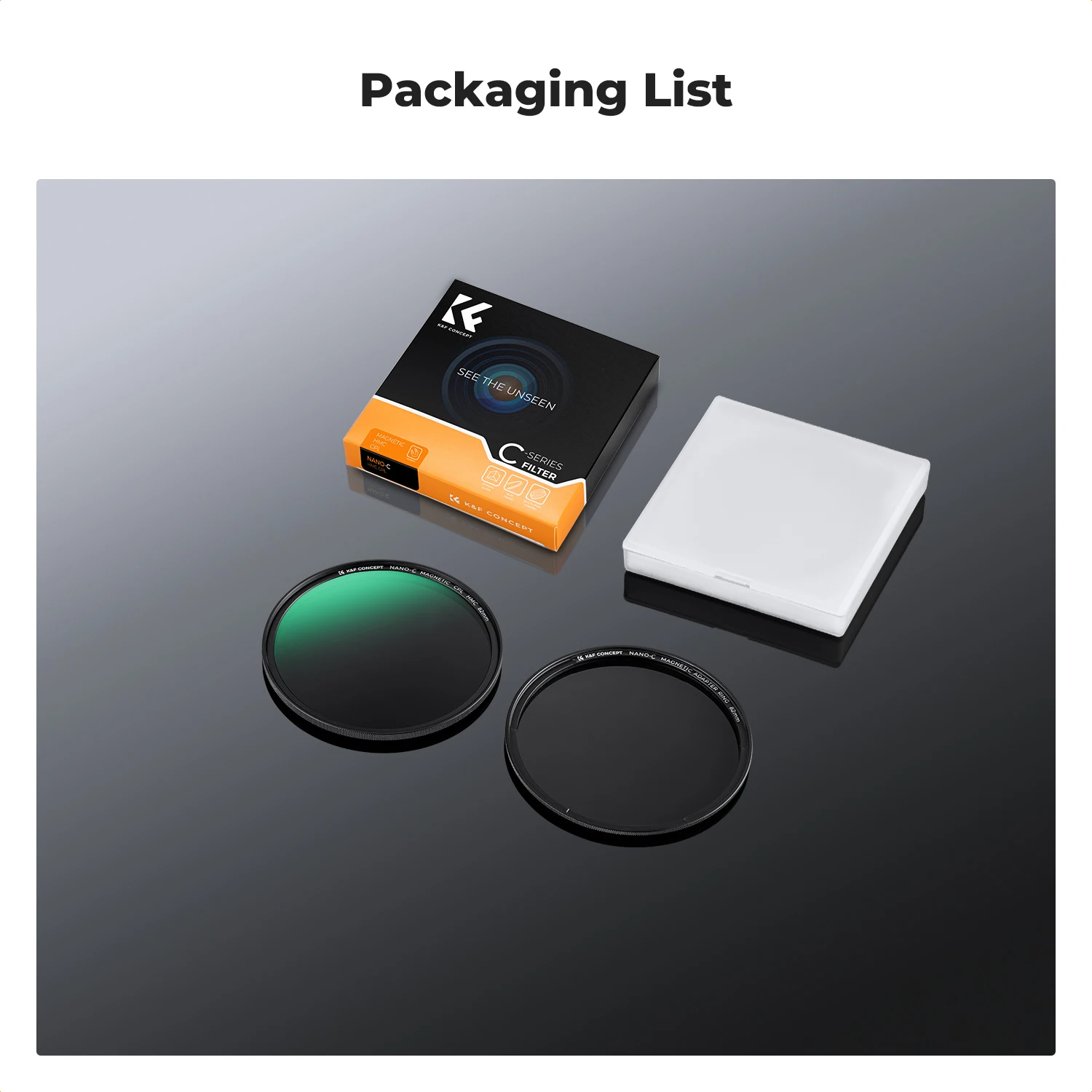 K&F Concept Nano-C Magnetic CPL Filter Circular Polarizer Filter 49mm 52mm 58mm 67mm 72mm 77mm 82mm 18-Layer Coatings 6