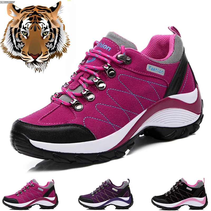 

2023 Women's Hiking Shoes Non Slip Ankle Hiking Boots Women Leather Outdoor Trail Trekking Shoes Woman Camping