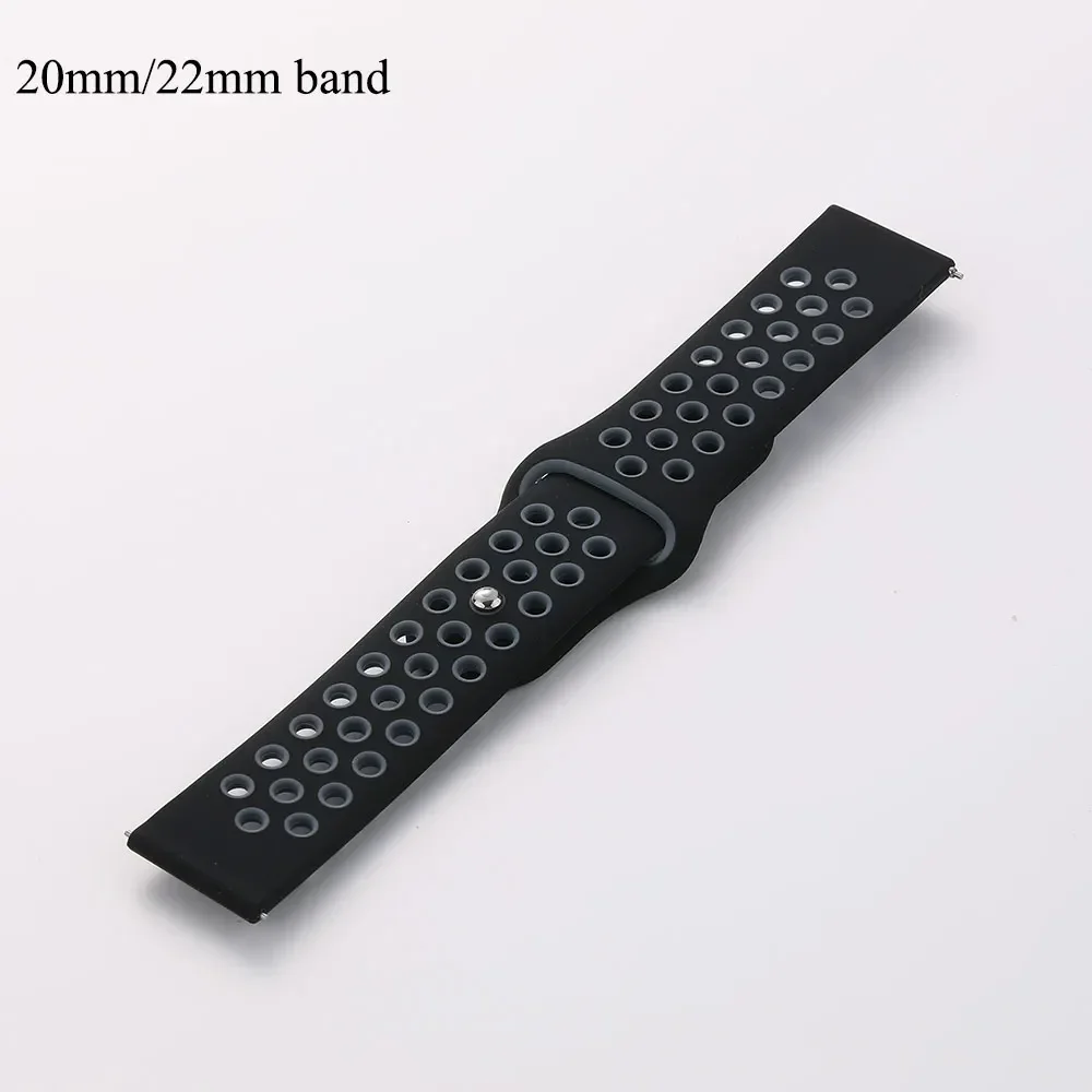 Sport Silicone Watch Band - 20mm/22mm Adjustable Bracelet Strap