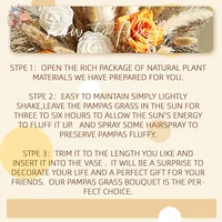 71Pcs Artificial Flower Arrangement Mix Real Rose Dried Pampas Grass