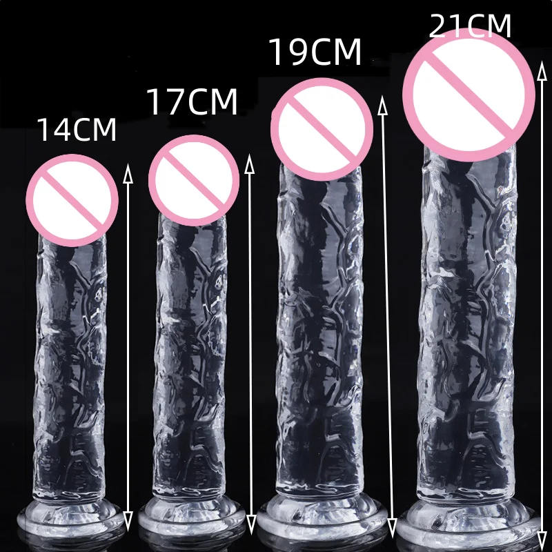 6 Size Jelly Dildo Realistic Penis Suction Cup Dildo Big Dick Female Masturbator Clitoral Stimulator Lesbian Sex Toys For Women