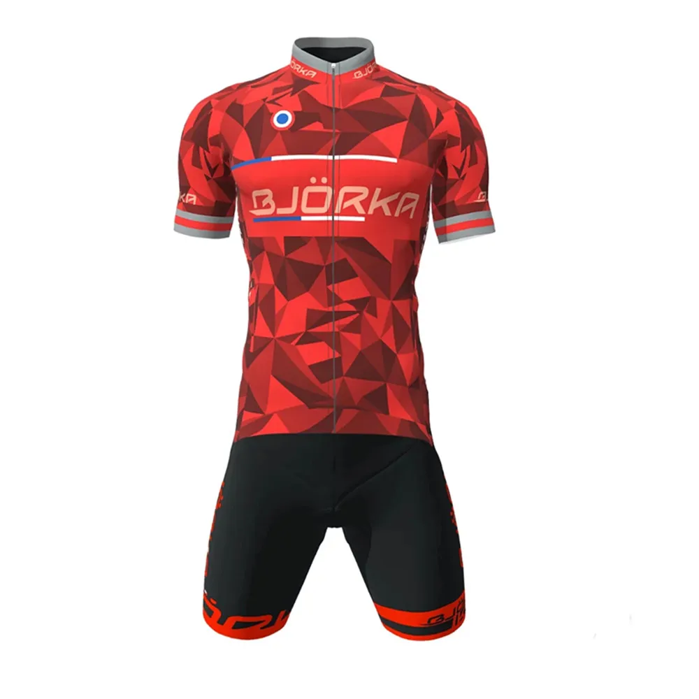 Maillot de cyclisme à manches courtes pour hommes avec le drapeau