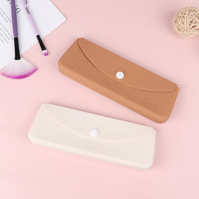 Snap Button Silicone Makeup Brush Travel Case Waterproof Makeup