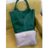Sac fourre-tout de luxe en cuir véritable pour femme, sac à bandoulière en cuir de vachette souple de marque de créateur, grand sac seau 6