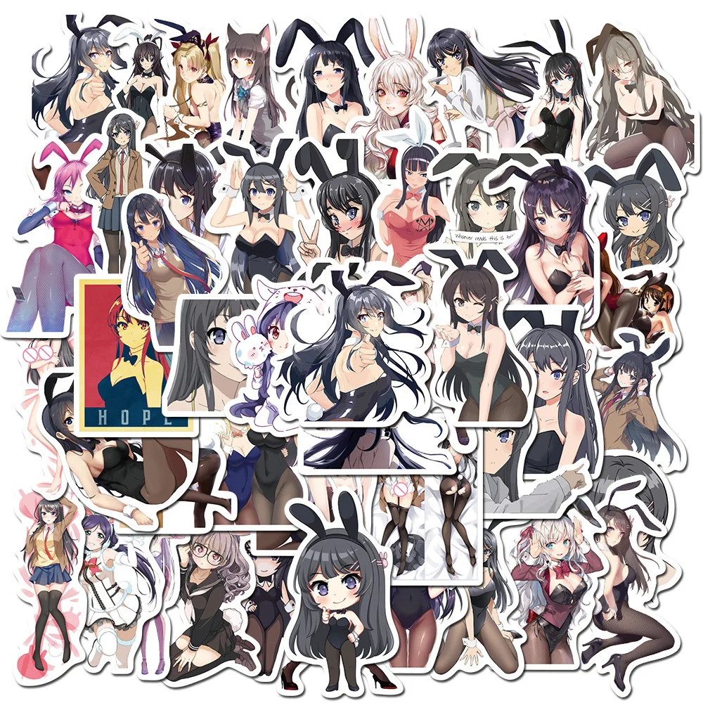 

10/30/50PCS Anime Image Sexy Bunny Girl Graffiti Waterproof Sticker Creative Trend Personality Decoration Refrigerator Wholesale