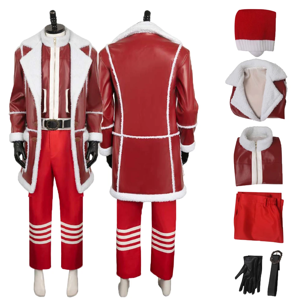 

Movie Red One Cos Santa Claus Cosplay Costume Outfit Fantasy Coat Shirt Pants Accessory Halloween Carnival Suit For Men Roleplay