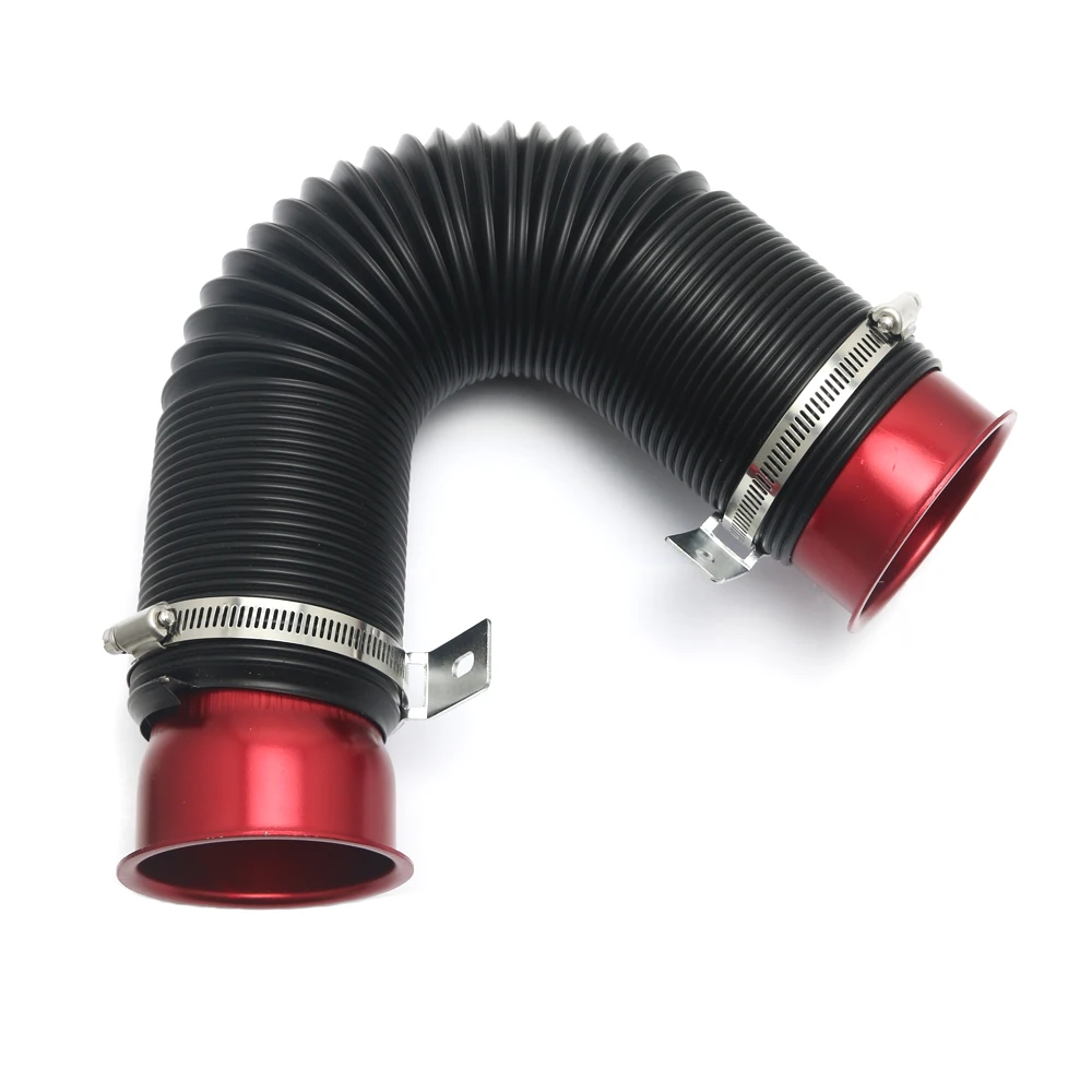 Universal 1M Flexible Car Engine Cold Air Intake Hose Inlet Ducting Feed Tube Pipe Connector Braket