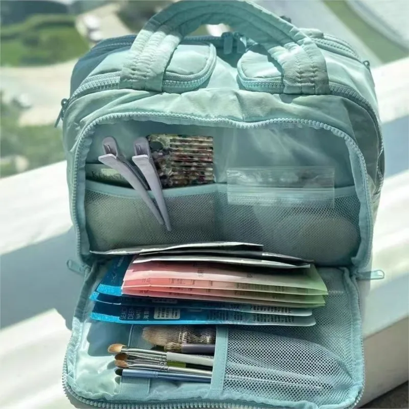 JIAERDI Large Capacity Portable Makeup Bag Women Handle Storage Travel Storage Bag Girl Classification Waterproof Cosmetics Bags