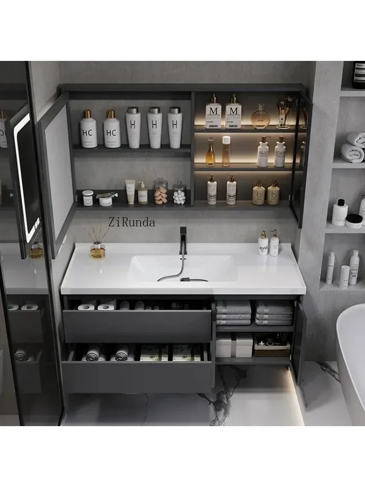 n Simple Bathroom Cabinets Wall-mounted Smart Fog Removal Storage Mirror Cabinets Luxury Home Furniture Mueble Lavabo FYBC