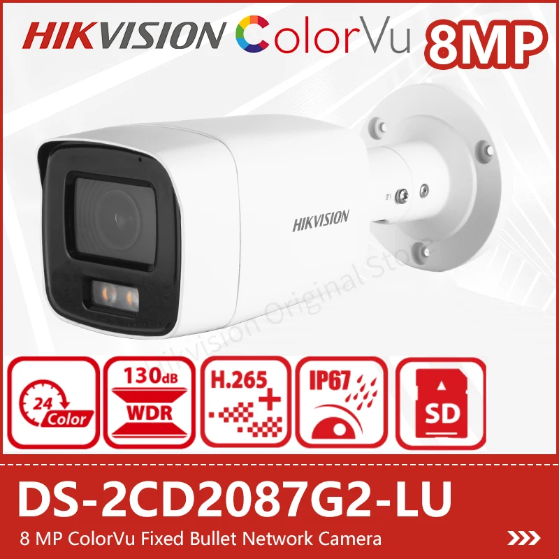 Hikvision 4K ColorVu Camera Outdoor HD 8MP IP Security CCTV Built
