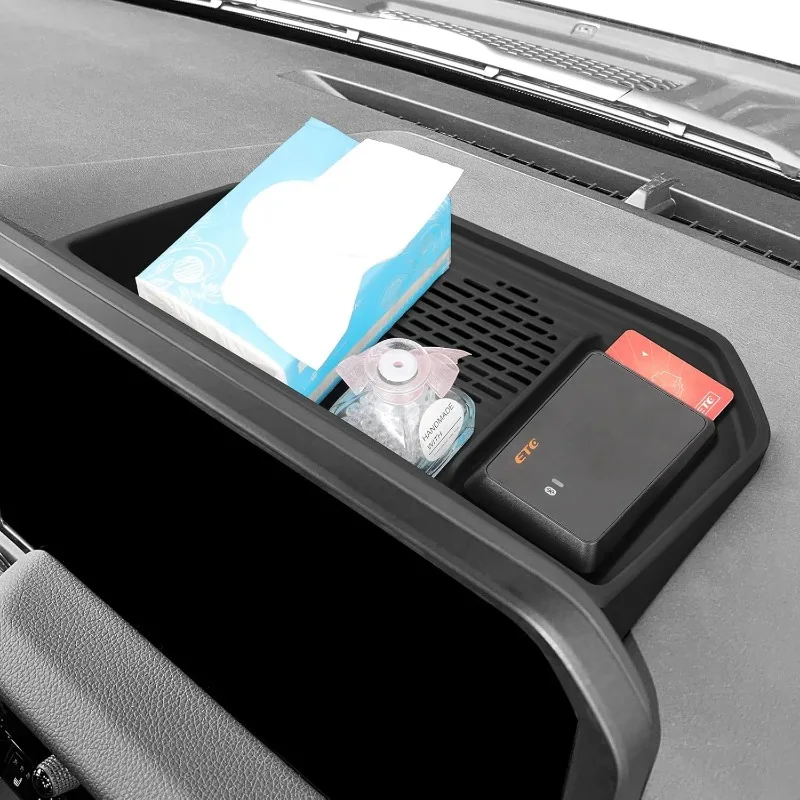 Dashboard Storage Tray For Toyota Prius (2023-2026) — Behind-Screen Organizer, ABS Plastic, No-Slip Mat