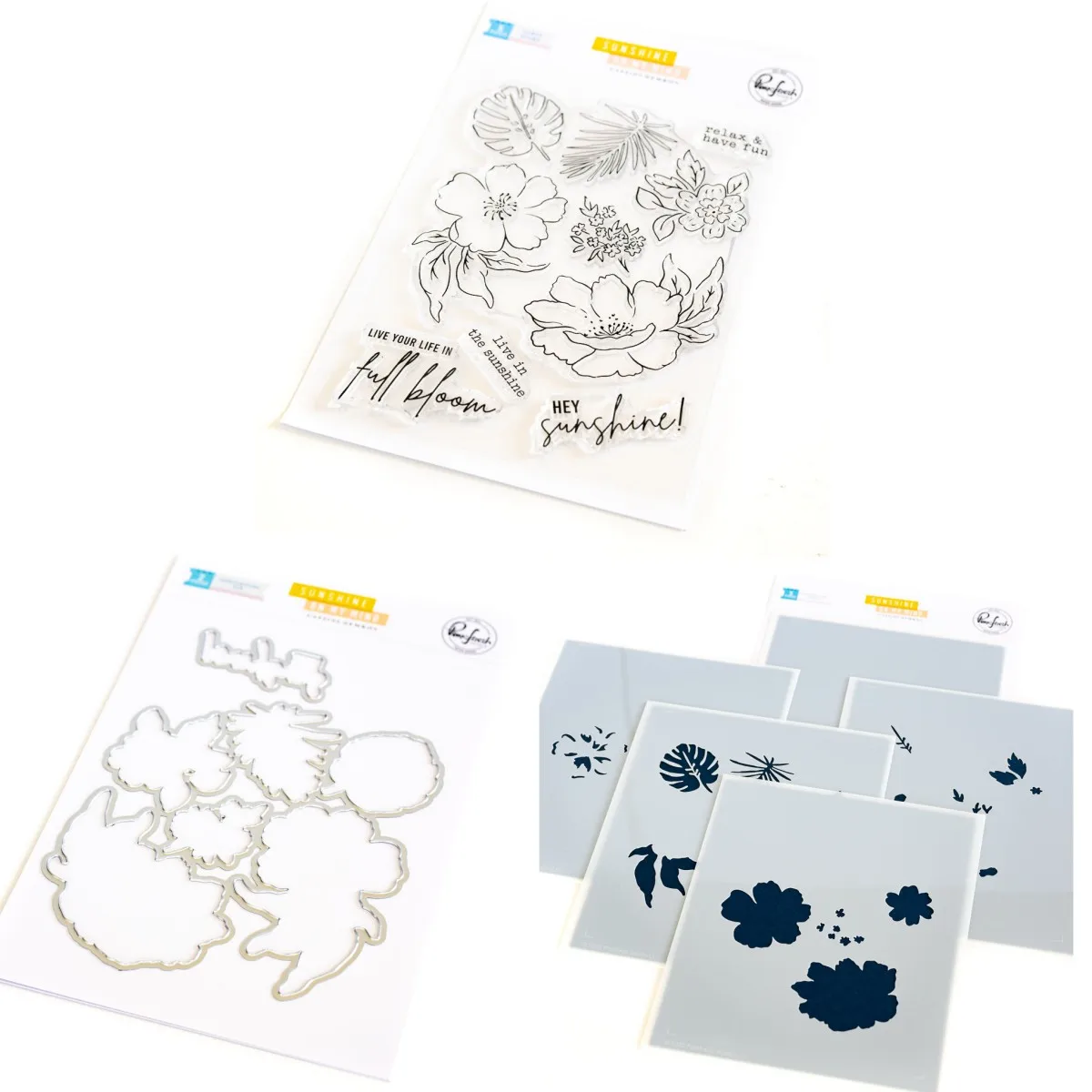 

Sunshine Flowers Metal Cutting Dies Clear Stamps Stencil DIY Scrapbooking Paper Craft Make Album Card Punch Embossing Template