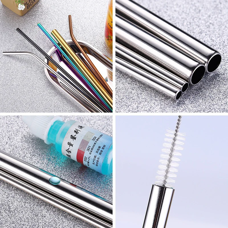 Eco-Friendly Reusable Stainless Steel Drinking Straws