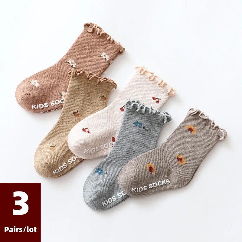 5pairs lot 0 3y infant baby socks baby socks for boys girls cotton mesh newborn toddler first walkers baby clothes accessories 3 Pairs/lot Children's Socks Solid Autumn Spring Boy Anti Slip Newborn Baby Socks Cotton Infant Socks for Girls Boys Floor Socks