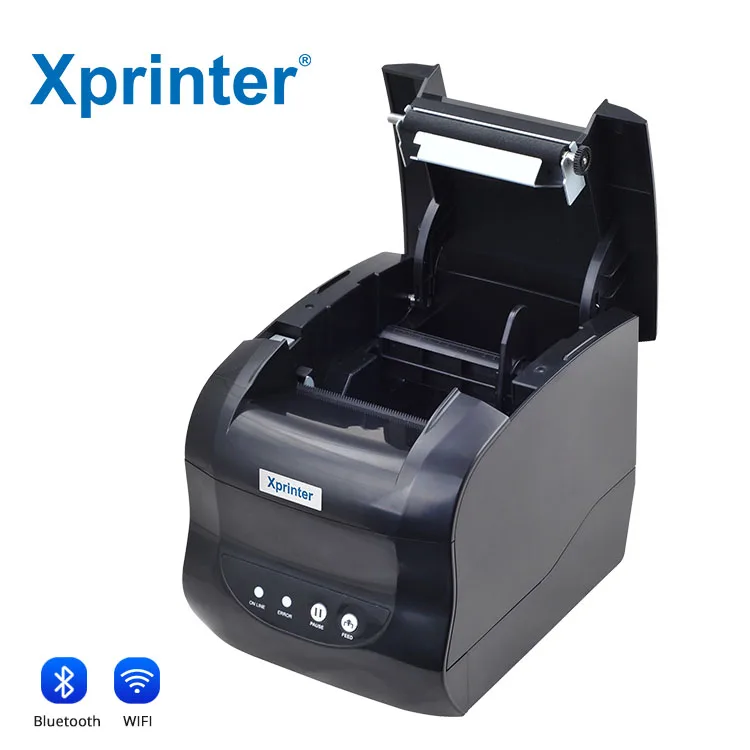Xprinter XP-365B 올인원 프린터 3인치 라벨 프린터 열전사 프린터 (EU 플러그 포함)
