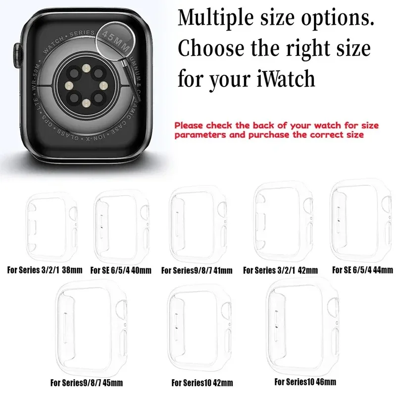 Abdeckung für Apple Watch Gehäuse 45 mm 41 mm 46 mm 42 mm 44 mm 40 mm 49 mm Zubehör PC-Schutz Stoßstange iWatch Serie 11/10/9/8/7/6/5/SE – Detail 1