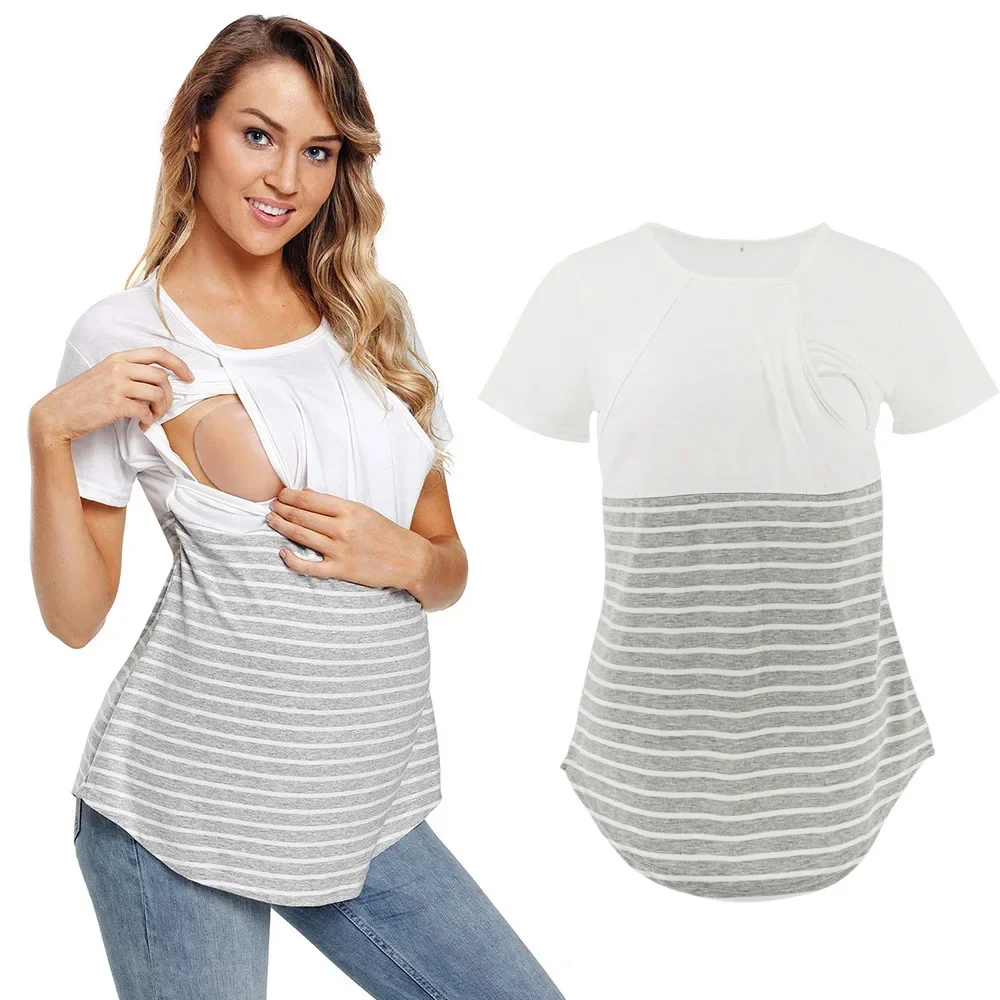 2024 Maternity Clothes Tops Pregnant Long Sleeve Breastfeeding Blouse Women Tees Mama Clothing Pregnancy T-Shirt Premaman 4