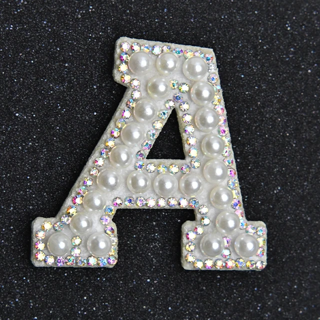 Rhinestone Letters Patches Bag Hat Jeans  Iron Letters Pearls - A-z  Rhinestone - Aliexpress