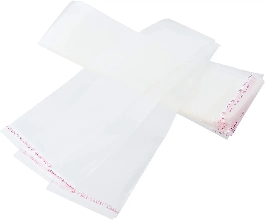 

200Pcs 8 x 3 Inch 1.3 Mil Clear Plastic Bags Resealable Adhesive Cello/Cellophane Treat Bags Self Sealing OPP Bags for Bakery