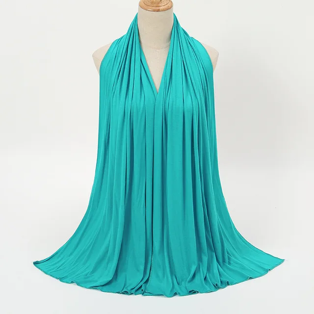 Écharpe Hijab en Jersey de coton Modal de qualité supérieure, châle musulman Long, Turban doux uni, bandeau pour femmes, bandeau africain 170x60cm