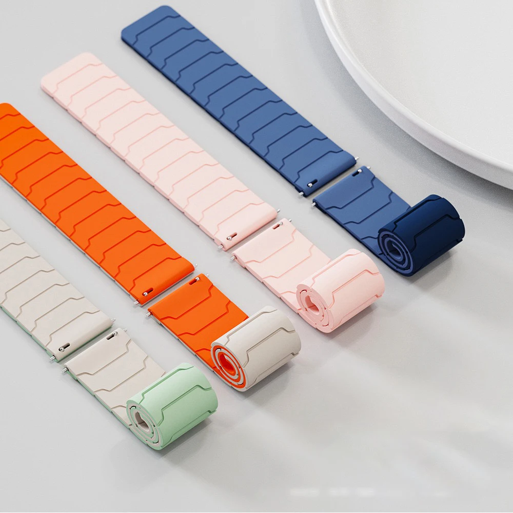 Magnetic Silicone Watchband with Adjustable Loop Strap