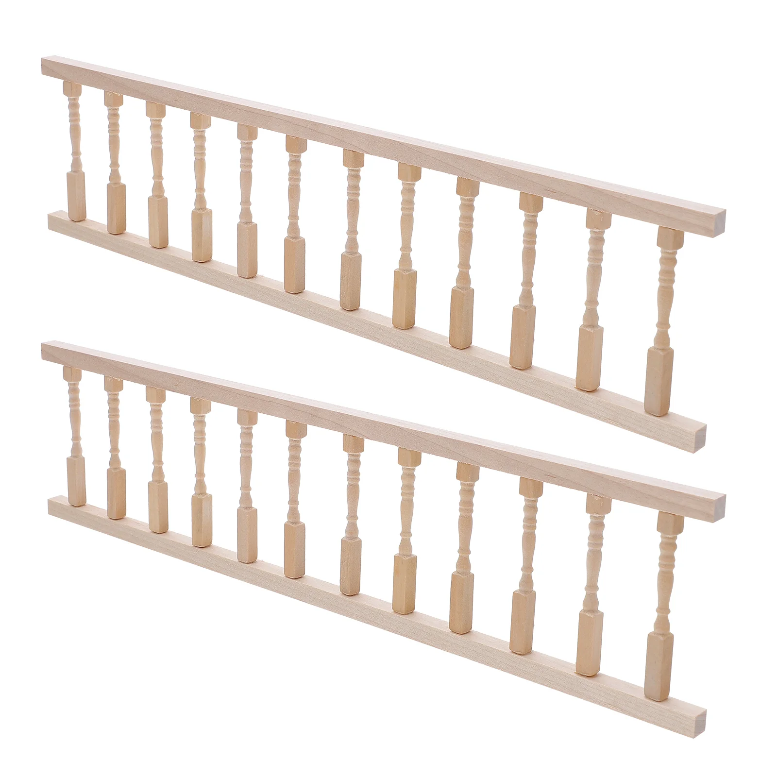 

2 Pcs House Handrail Mini Kids Toys Dollhouse Decors Decorate Handrails Wood Role-play Props Child