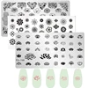 Lotus Flowers Nail Stamping Plate Stainless Steel Template Flower Pattern Rectangle Template Manicure Nail Art Stamp Image Plate 1