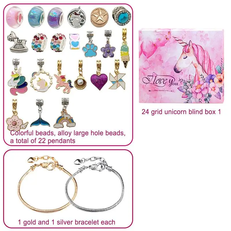 Christmas Countdown Calendar Christmas Advent Calendar Christmas Advent Calendar Jewelry Gift Kit Box DIY Bracelets For Girls Navidad 24-Day Countdown Gift Blind Box