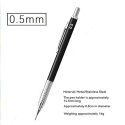 Premium Metal Mechanical Pencil Set with Large Capacity Lead Refills for Writing, Drawing, and Sketching (0.5mm)