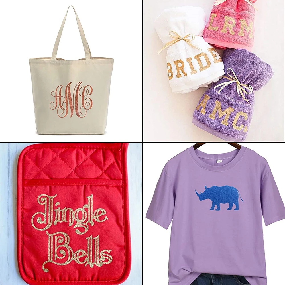 12in x 10in 11 Sheets Bundle Glitter Heat Tansfer Vinyl Iron on T-shirts Garment Bags Fabric Decoration HTV Printing For cut