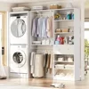 5FT Wood Closet Organizer System with Storage Drawer and Adjustable Shelves Modern Walk In Closet Rack 6
