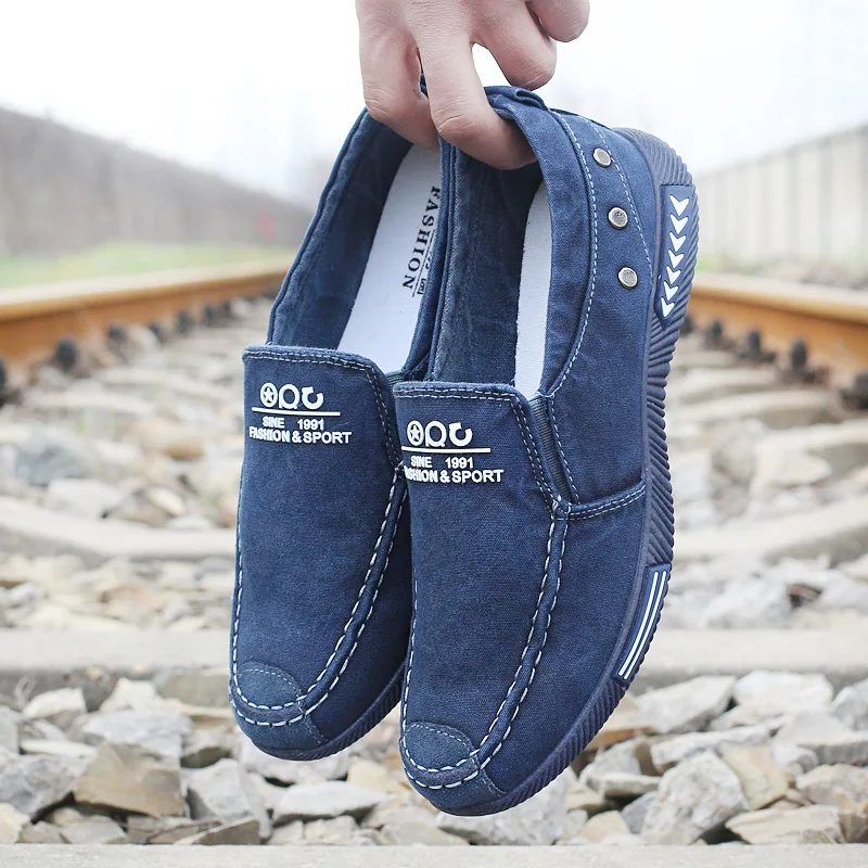 Flats Shoes Men Casual 2023 Denim Canvas Slip on Mens Casual Shoes  Breathable Male Footwear Spring Autumn Sneakers Flat 6