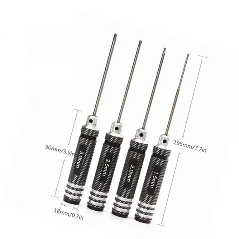 최고 품질의 질화 티타늄 TiNi 육각 드라이버 렌치 스크루 드라이버 RC 헬리콥터 용 1 피스 1.5mm/2mm/2.5mm/3.0mm